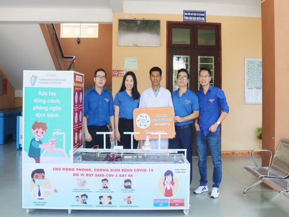 Ireland funded mobile hand-washing basins to help prevent coronavirus spread in quang tri